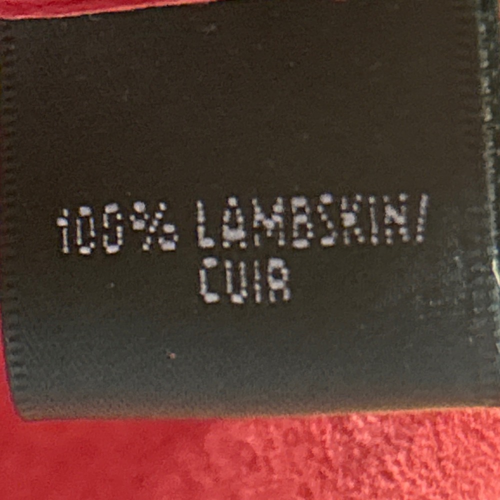 Lafayette 148 New‎ York Lambskin Leather Button Up Shacket Red Women's Size 8 - Picture 11 of 11